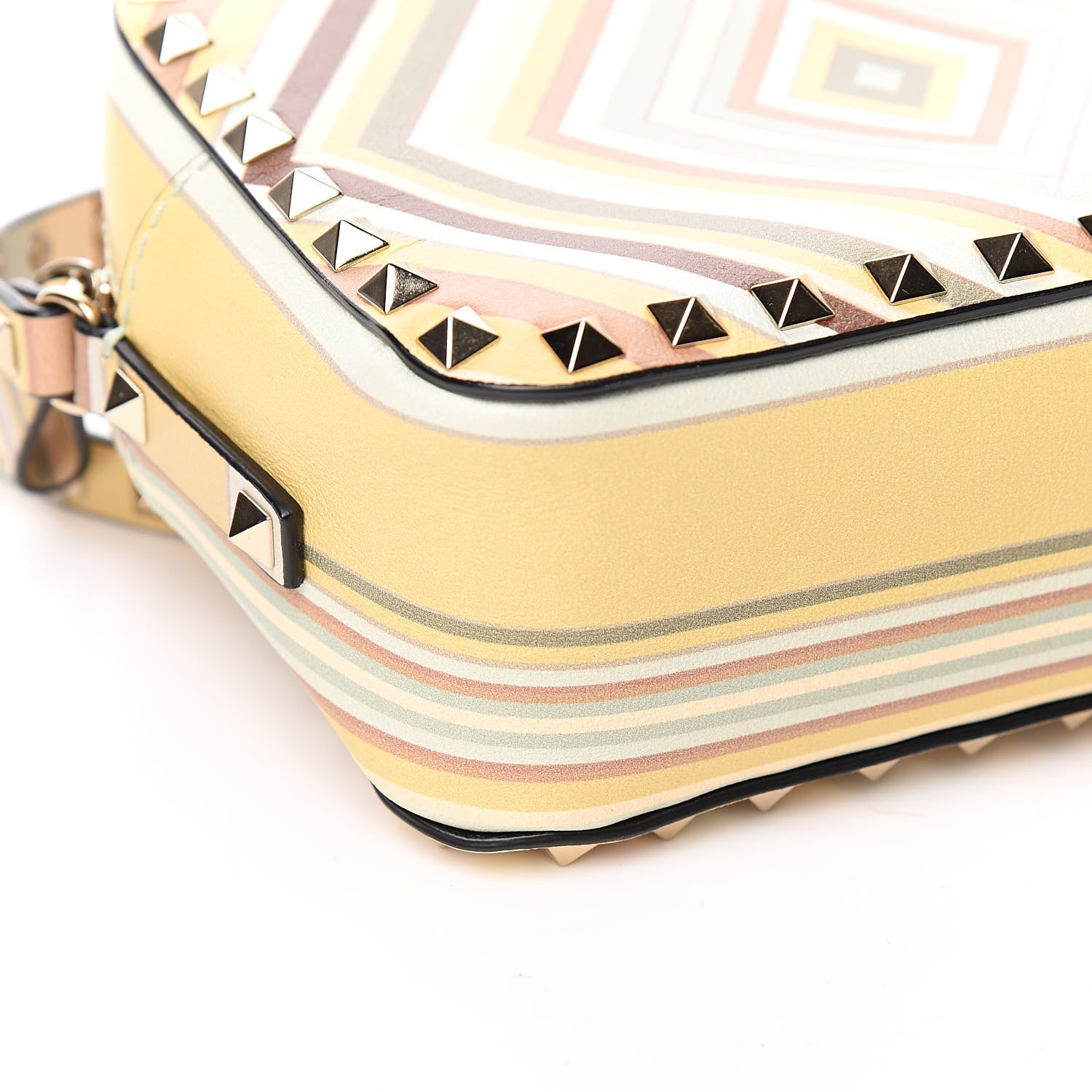 Valentino Garavani Vitello Native Couture 1975 Rockstud Camera Crossbody Bag Green Multicolor 8 of 10