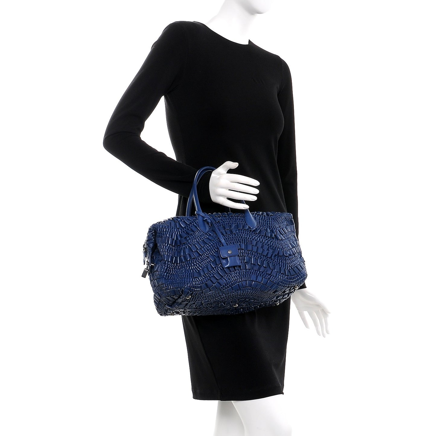 Goatskin Gorgiera Ruffle Boston Cobalt