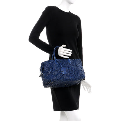 Bottega Veneta Goatskin Gorgiera Ruffle Boston Cobalt 2 of 9