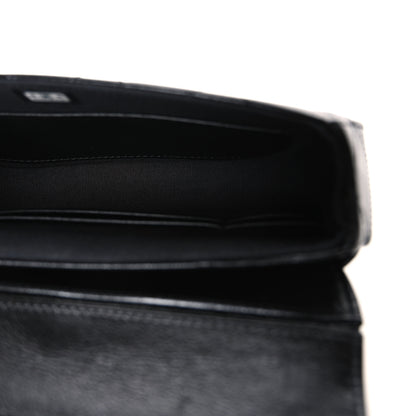 Chanel Shiny Aged Calfskin Quilted Top Handle Clutch With Chain Black 5 of 10