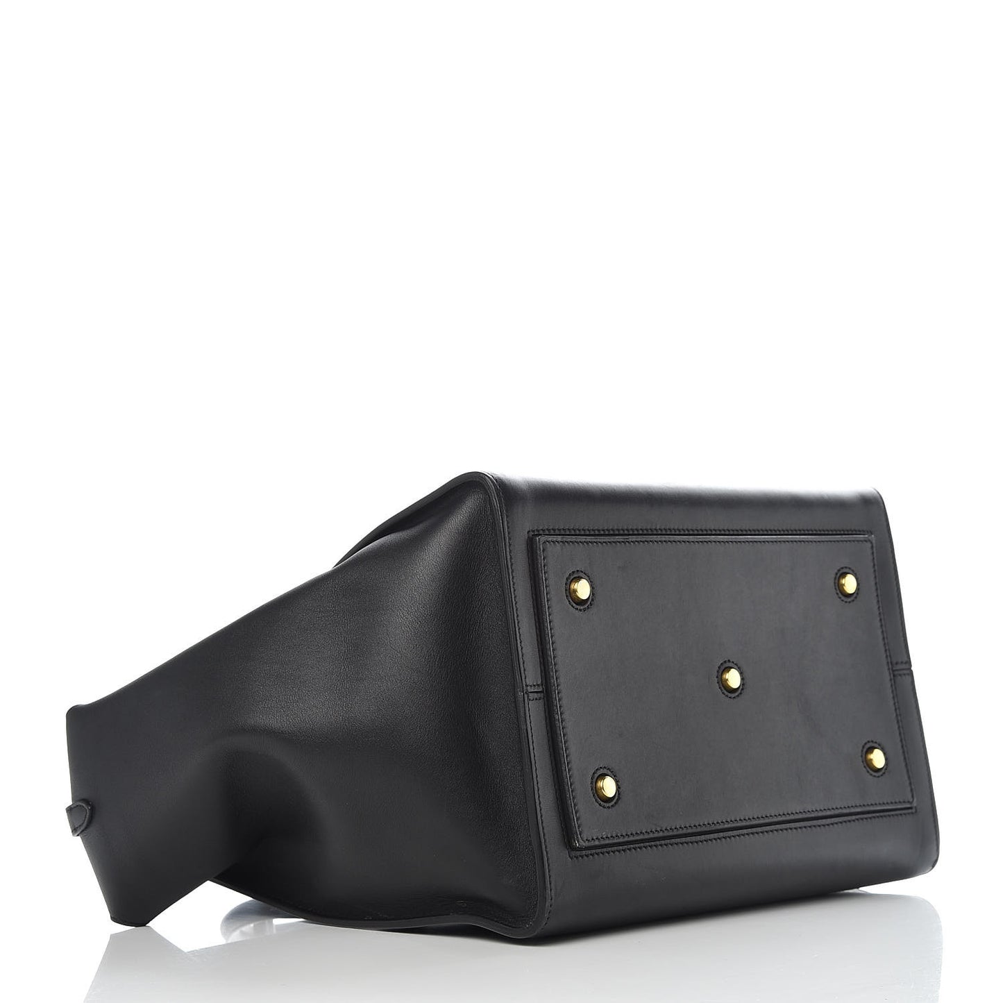 Smooth Calfskin Large Bi-Color Tie Knot Tote Black Navy