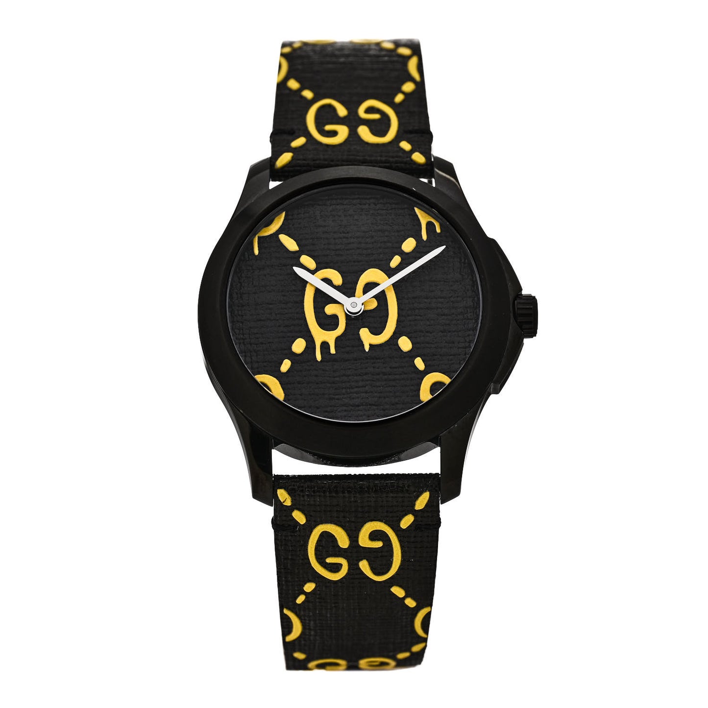 PVD Stainless Steel Rubber 38mm G-Timeless Ghost Quartz Watch Black