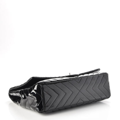 Chanel Patent Chevron Quilted Maxi Single Flap Black 5 of 9