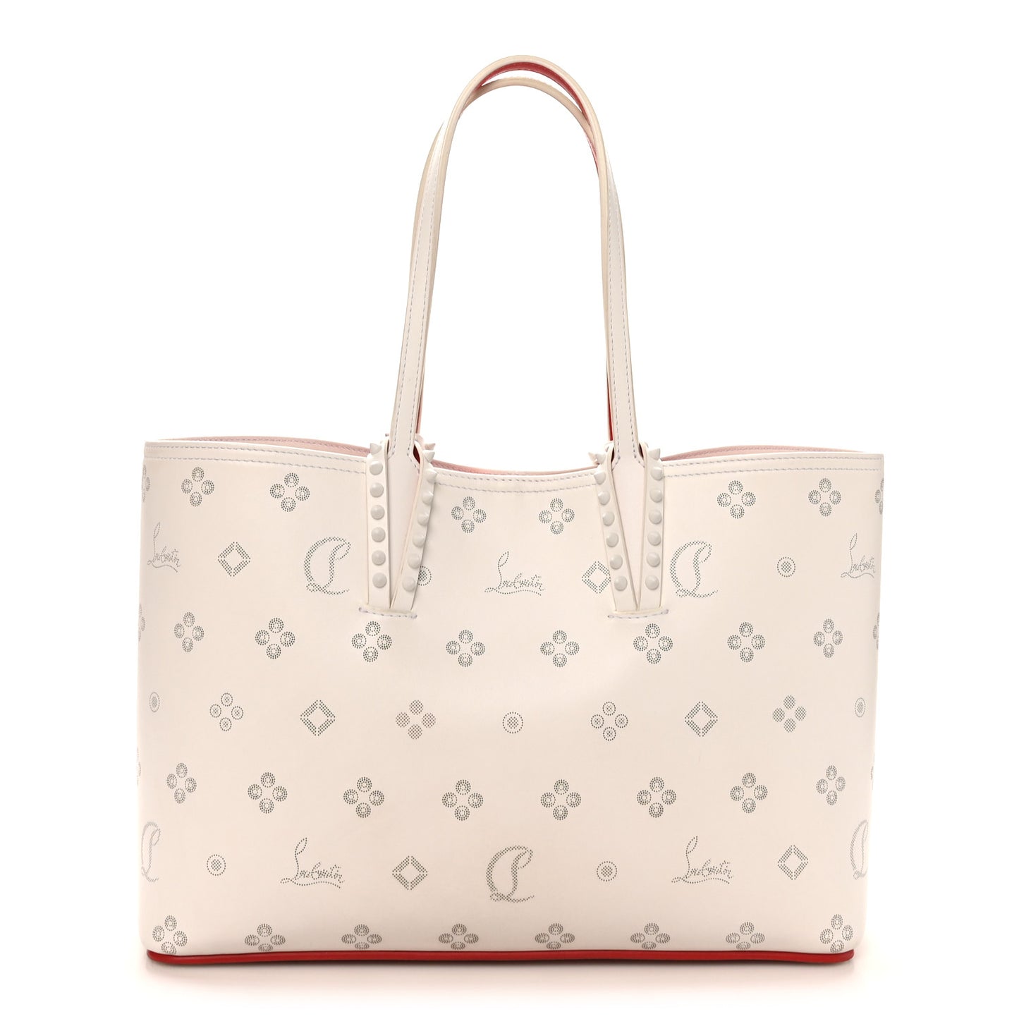 Calfskin Loubinthesky Mini East West Cabata Tote White