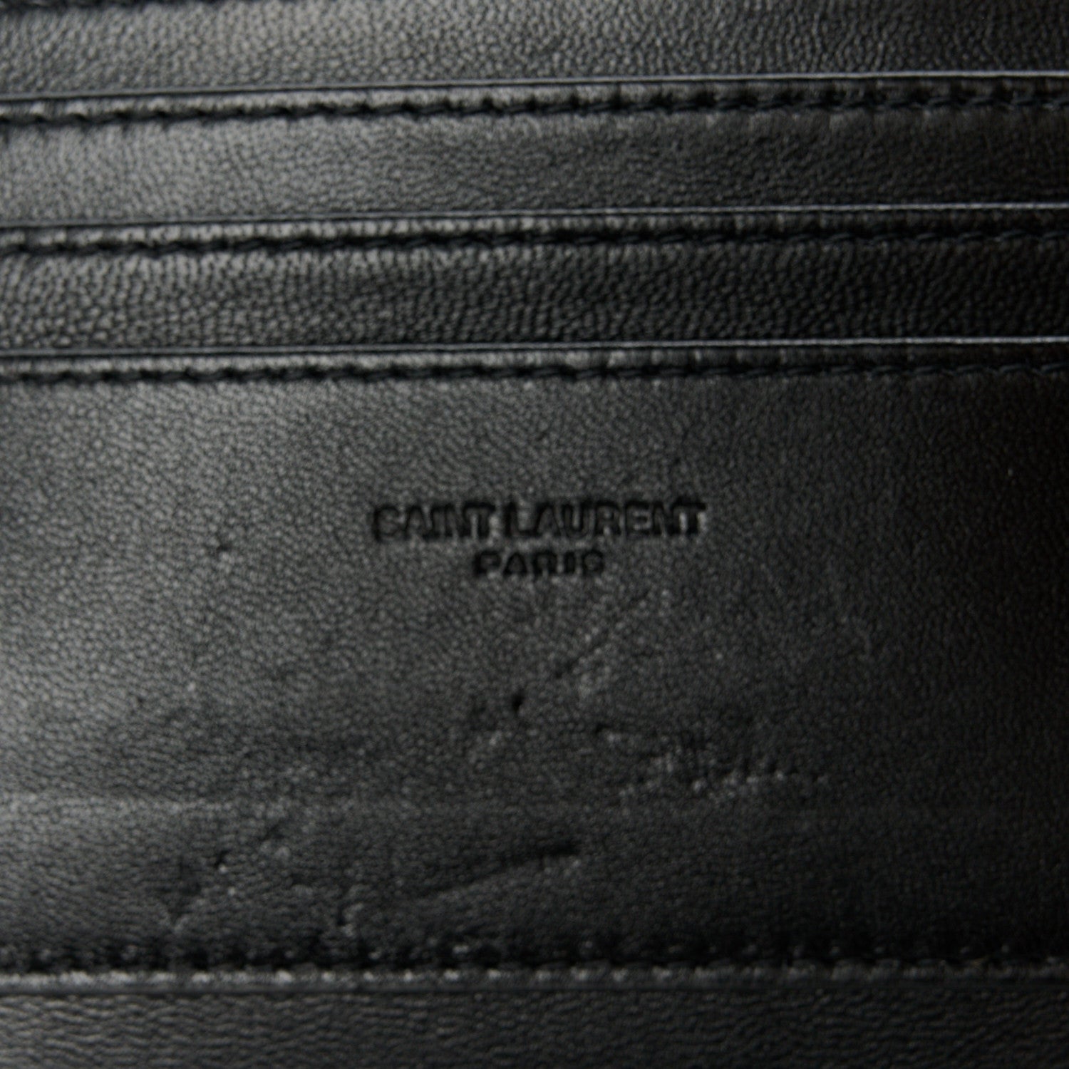 Saint Laurent Lambskin Chevron Monogram Large Bill Pouch Black 8 of 9