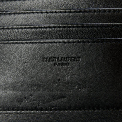 Saint Laurent Lambskin Chevron Monogram Large Bill Pouch Black 8 of 9
