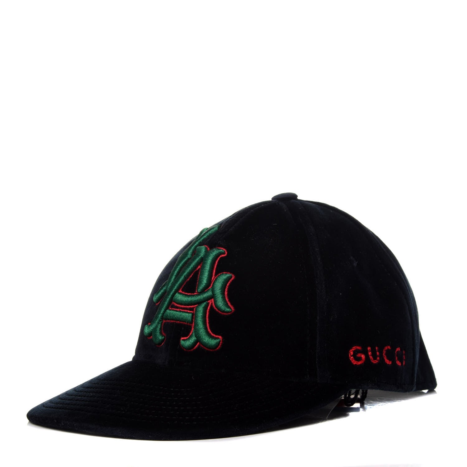 Gucci X MLB Velvet LA Dodgers Embroidered Baseball Hat 55-59 Midnight 2 of 9