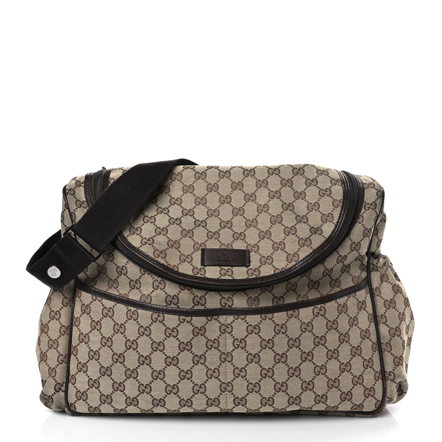 Monogram Natural Pigskin Large Diaper Bag Beige Ebony Cocoa Dark Chocolate