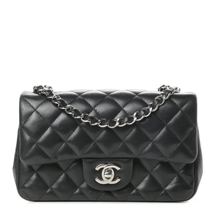 Chanel Lambskin Quilted Mini Rectangular Flap Black 1 of 14