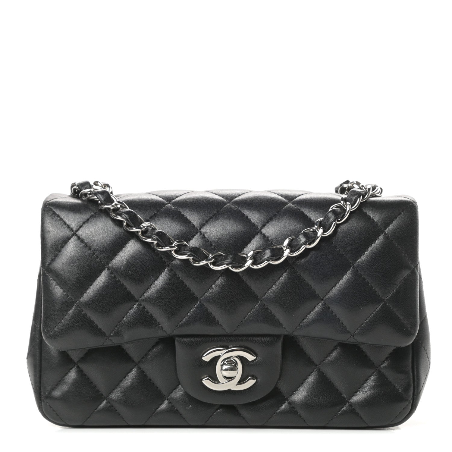 Chanel Lambskin Quilted Mini Rectangular Flap Black 1 of 14