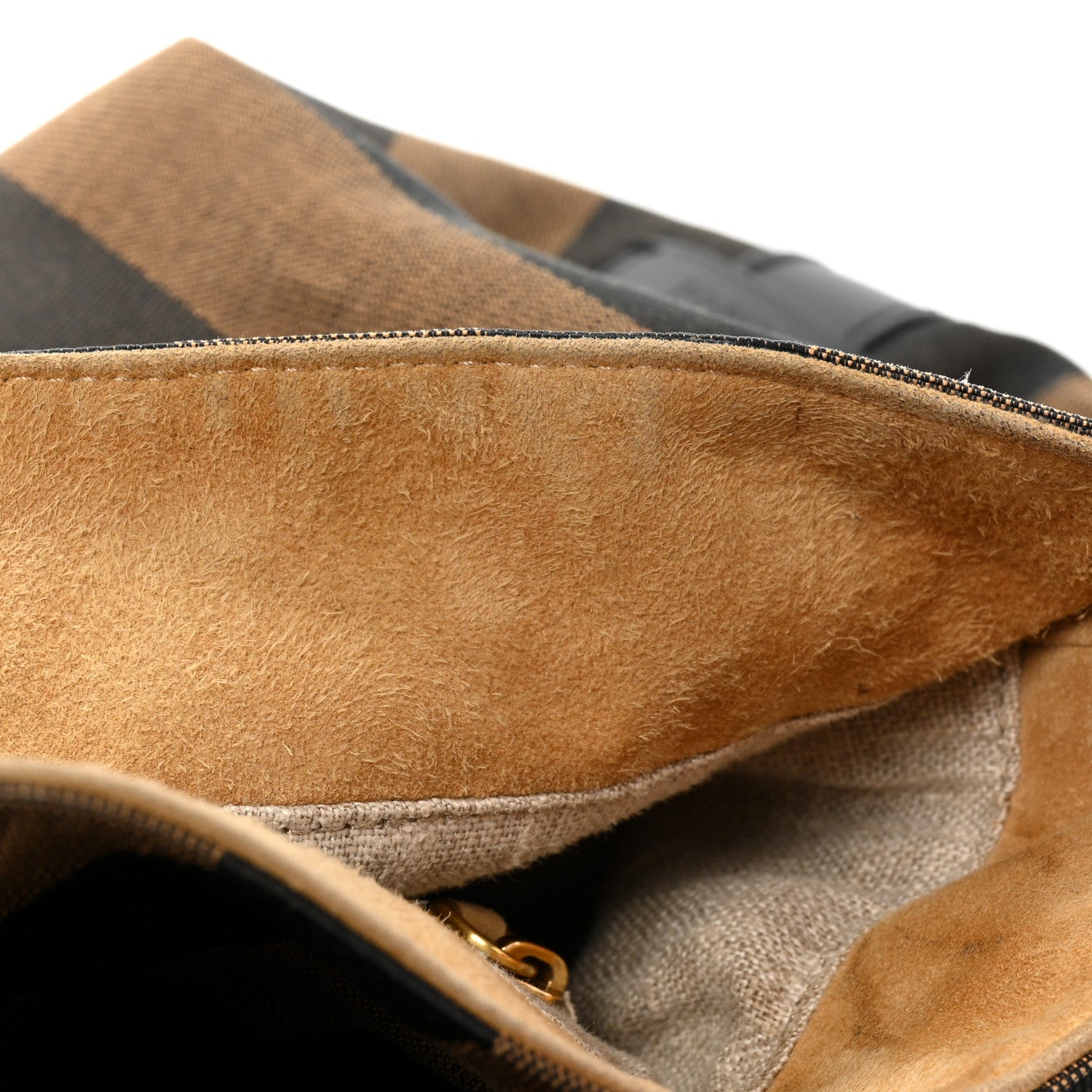 Fendi Pequin Cuoio Vegetale Large Hobo Tobacco Rosso Black 9 of 16