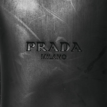 Prada Nappa Vernice Cap Toe Logo Bow Ballerina Flats 40 Black 7 of 14