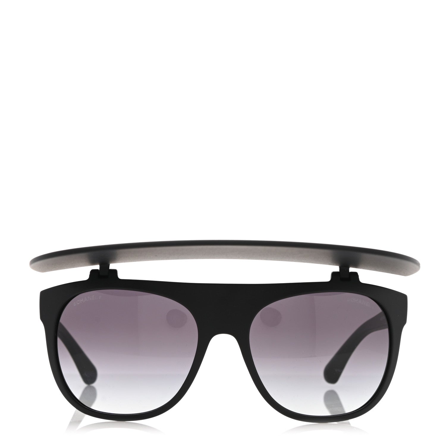 Chanel Acetate Visor Sunglasses 71046 Matte Black 2 of 8