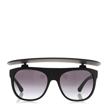 Chanel Acetate Visor Sunglasses 71046 Matte Black 2 of 8