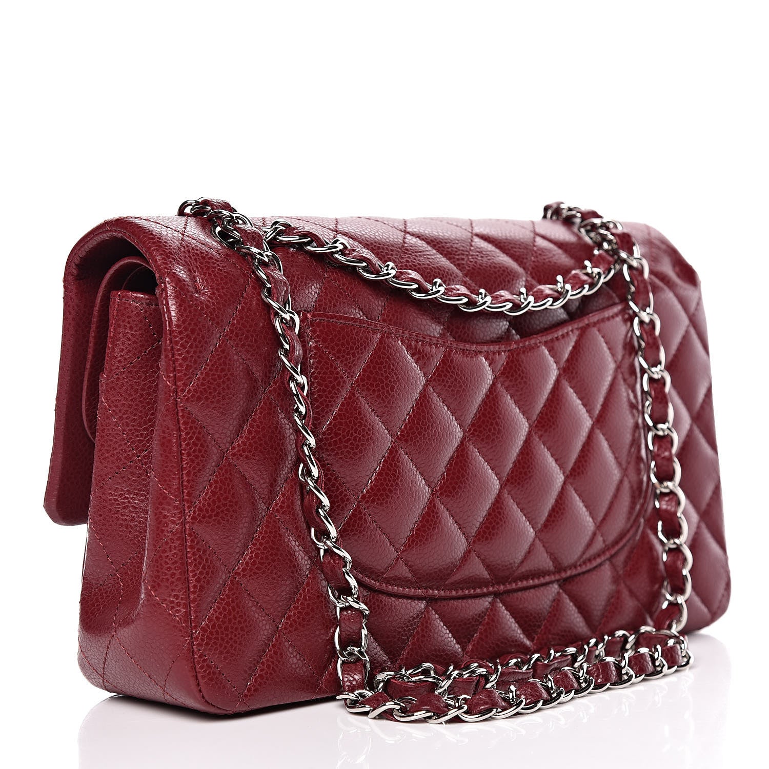 Chanel Caviar Quilted Medium Double Flap Dark Red 3 of 11