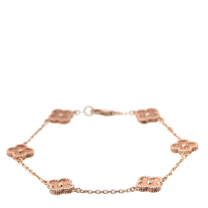 Van Cleef & Arpels 18K Rose Gold 6 Motifs Sweet Alhambra Bracelet 1 of 8