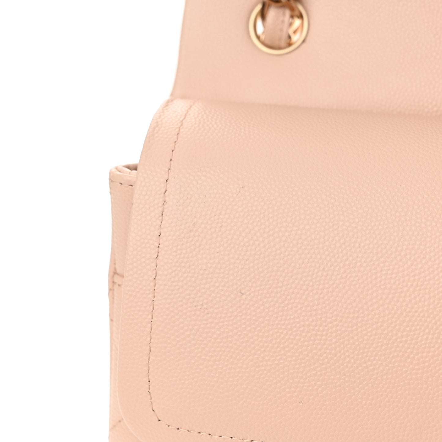 Caviar Quilted Jumbo Double Flap Light Beige