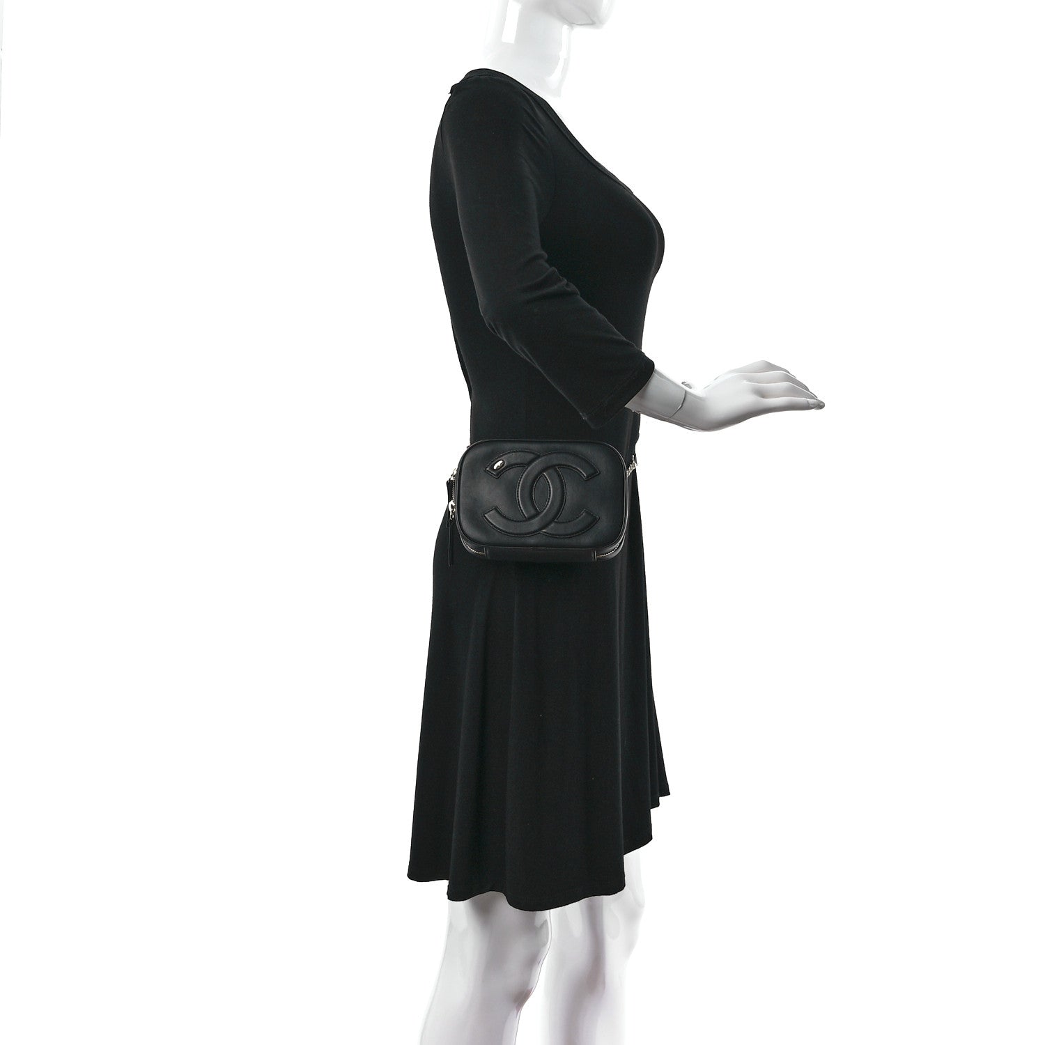 Chanel Lambskin CC Mania Waist Belt Bag Black 2 of 10