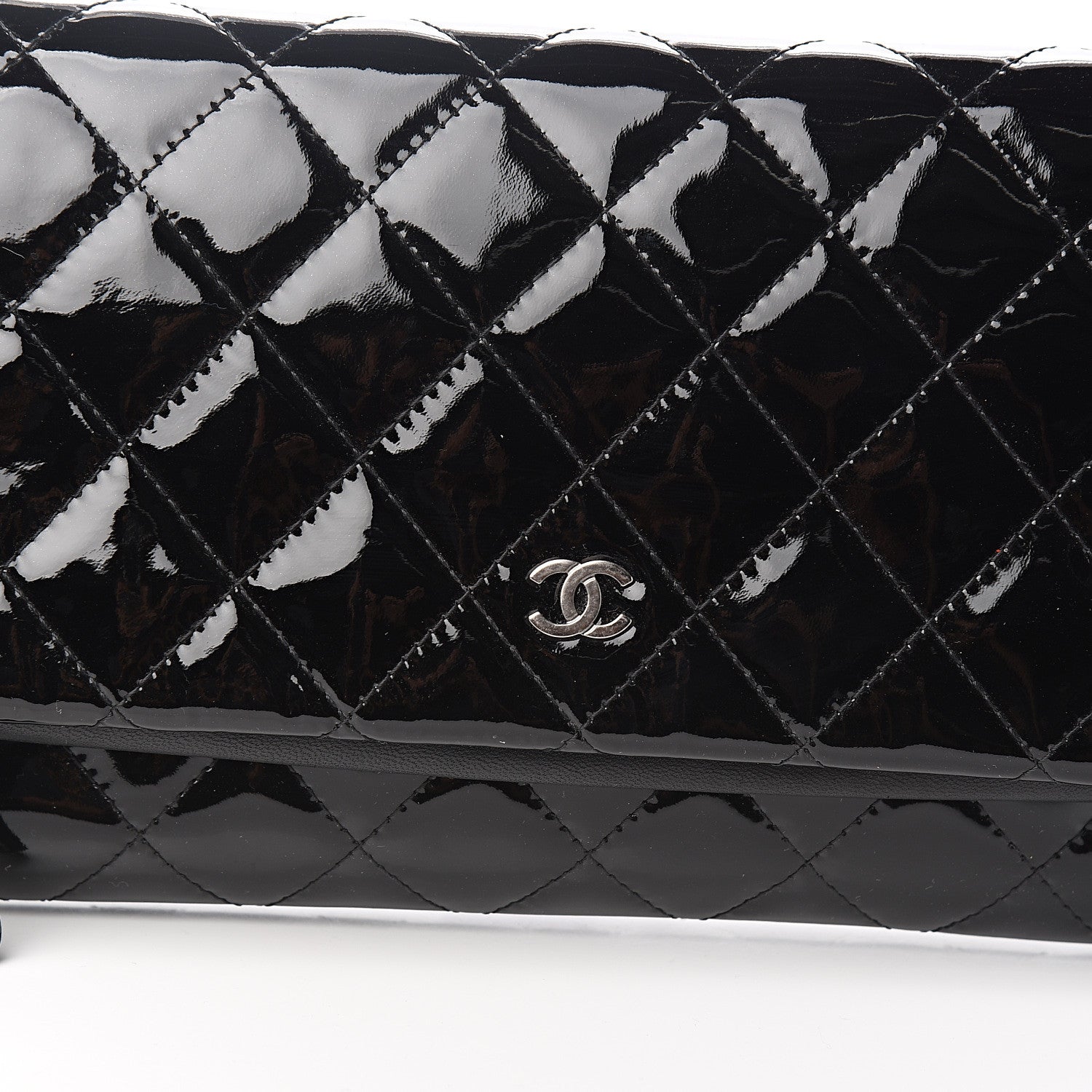 Chanel Patent Calfskin Quilted Beauty CC Clutch Black 8 of 8