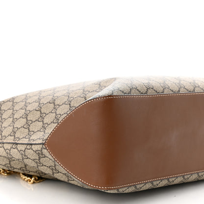 Gucci GG Supreme Monogram Large Linea A Hobo Light Brown 9 of 10