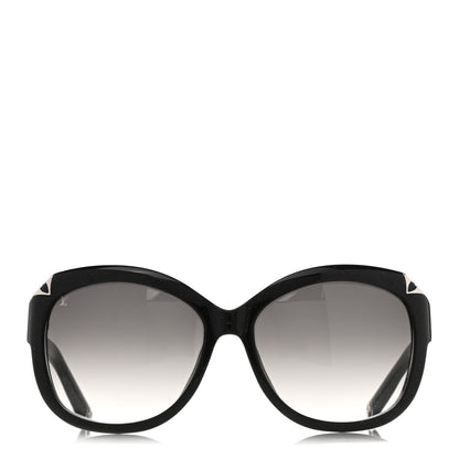 Louis Vuitton Acetate Hortensia Sunglasses Z0485E Black Glitter 3 of 8