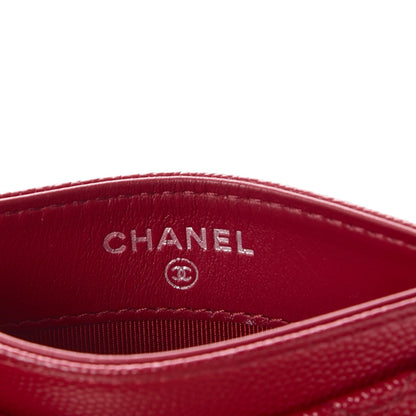 Chanel Caviar Quilted Card Holder Dark Red 7 of 9