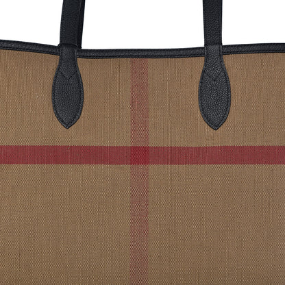 Burberry Coated Canvas Mega Check Medium Doodle Tote Black 14 of 15