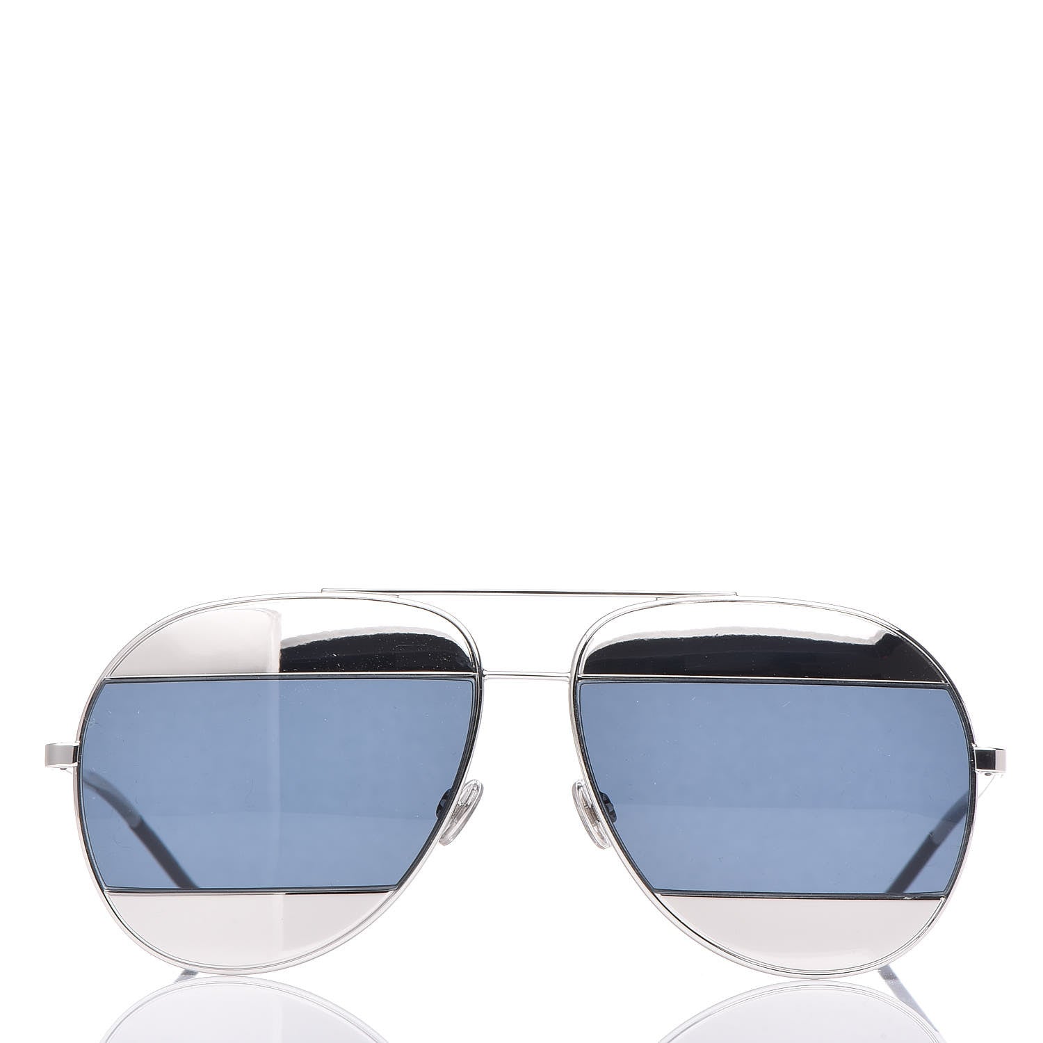 Christian Dior Split 1 Aviator Sunglasses Silver Blue 2 of 7