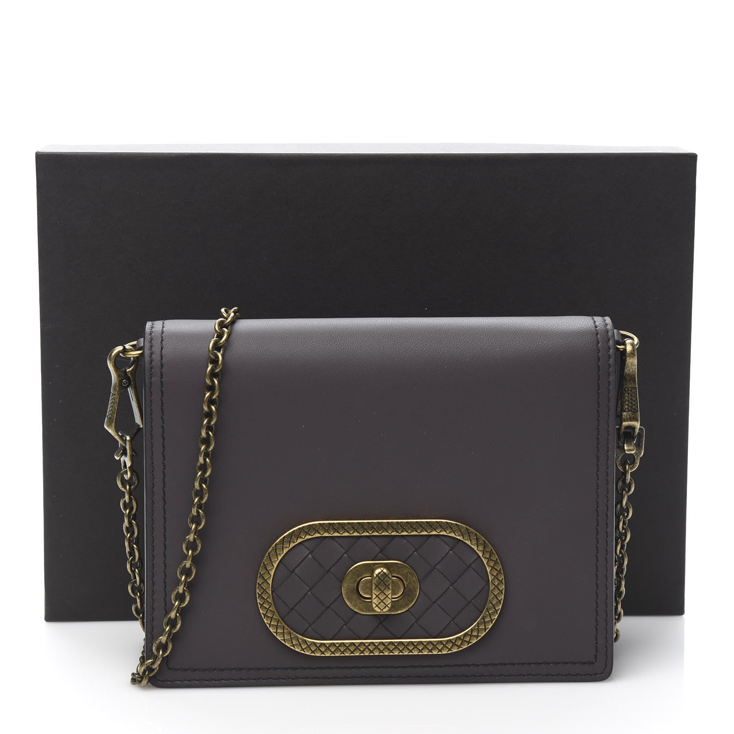 Bottega Veneta Nappa Ellittica Chain Wallet Quetsche 10 of 10