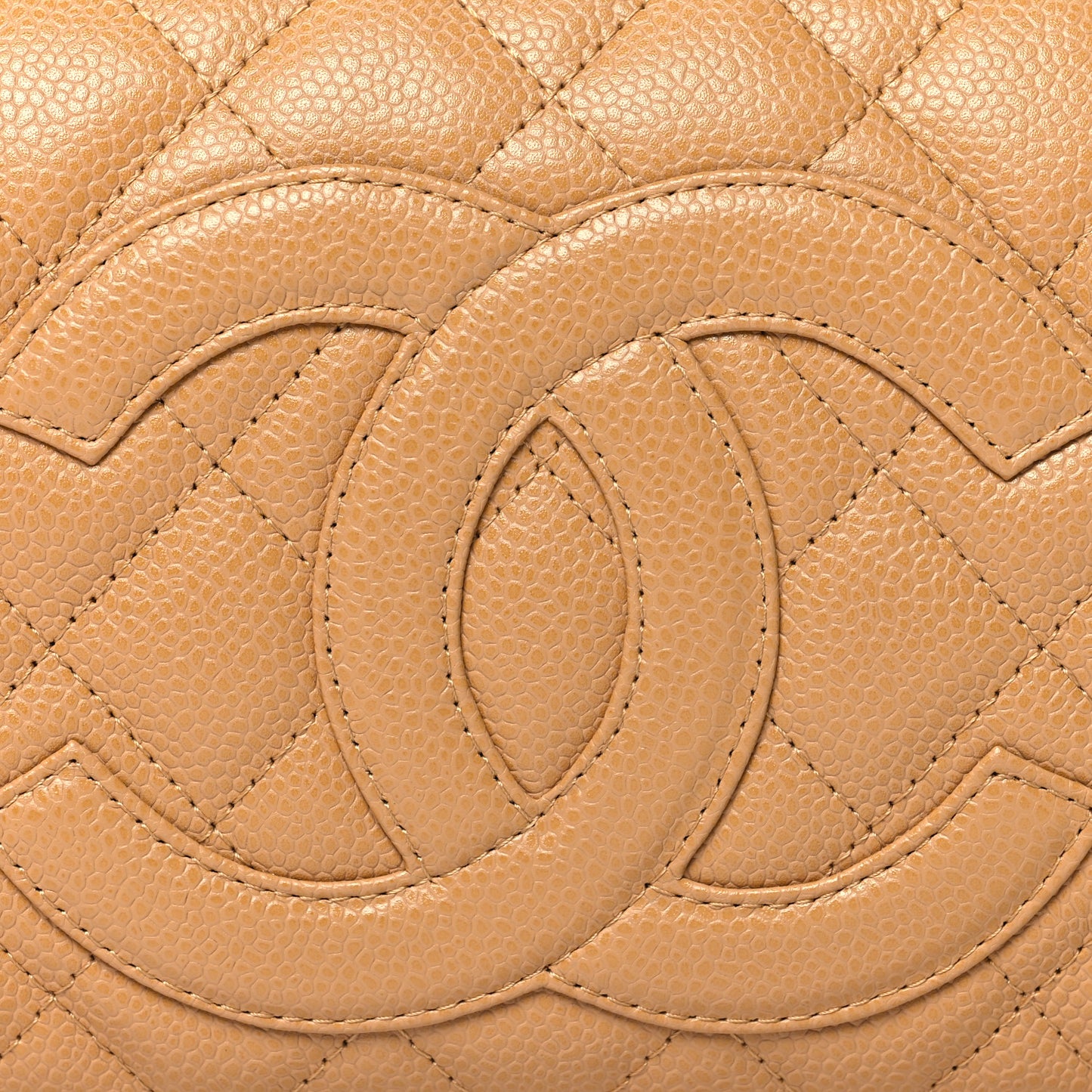 Caviar Quilted Timeless CC Shoulder Bag Beige