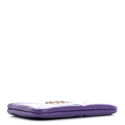 Chanel Lambskin Quilted Chanel 19 Mini Pouch Purple 4 of 7