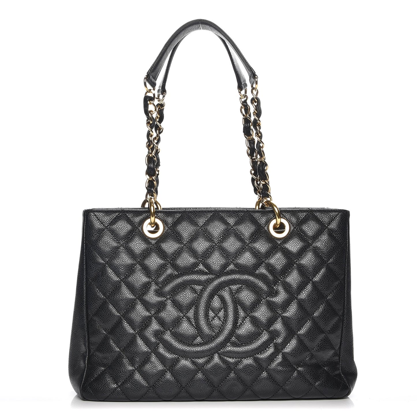 Caviar Quilted Grand Shopping Tote GST Black