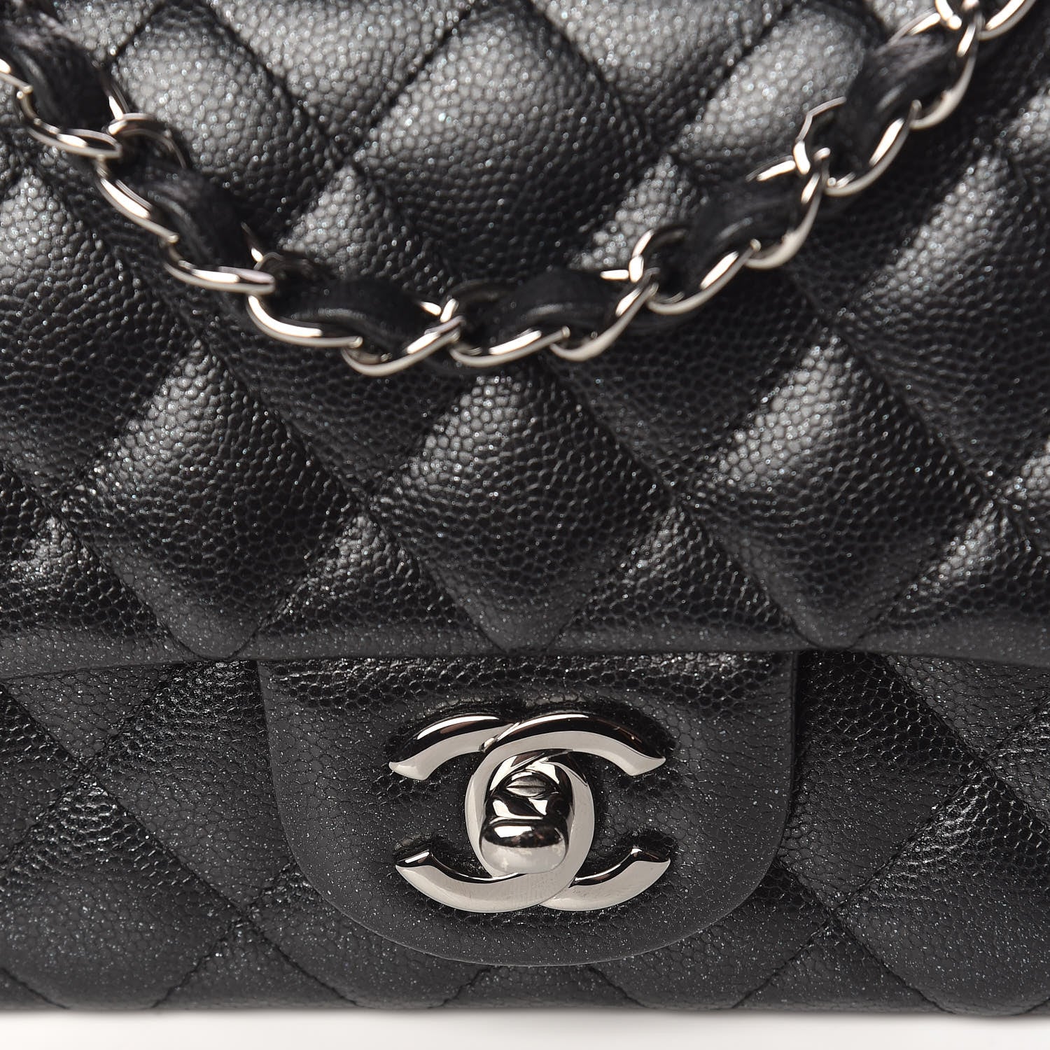 Chanel Iridescent Caviar Quilted Mini Rectangular Flap Black 8 of 10