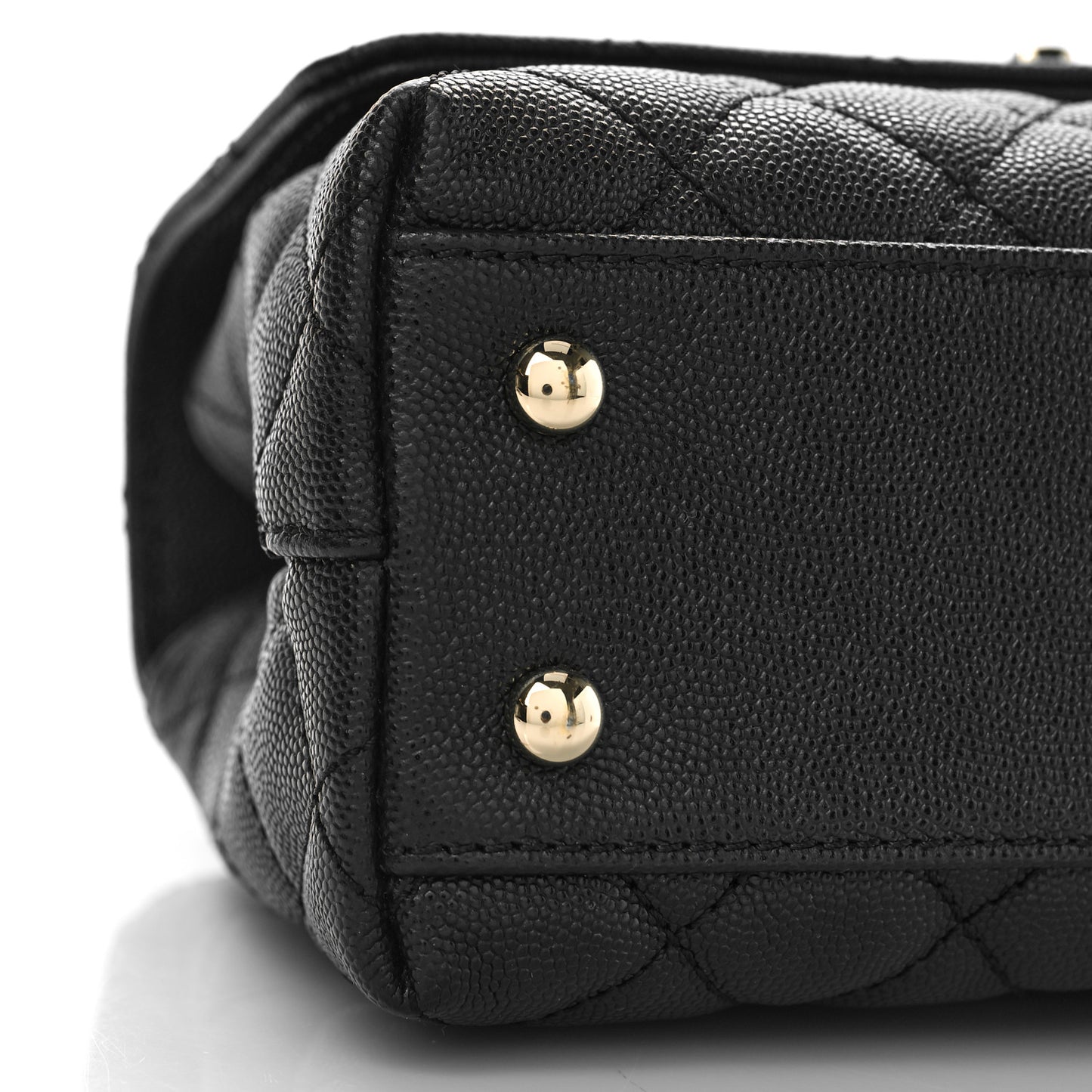 Caviar Quilted Mini Coco Handle Flap Black