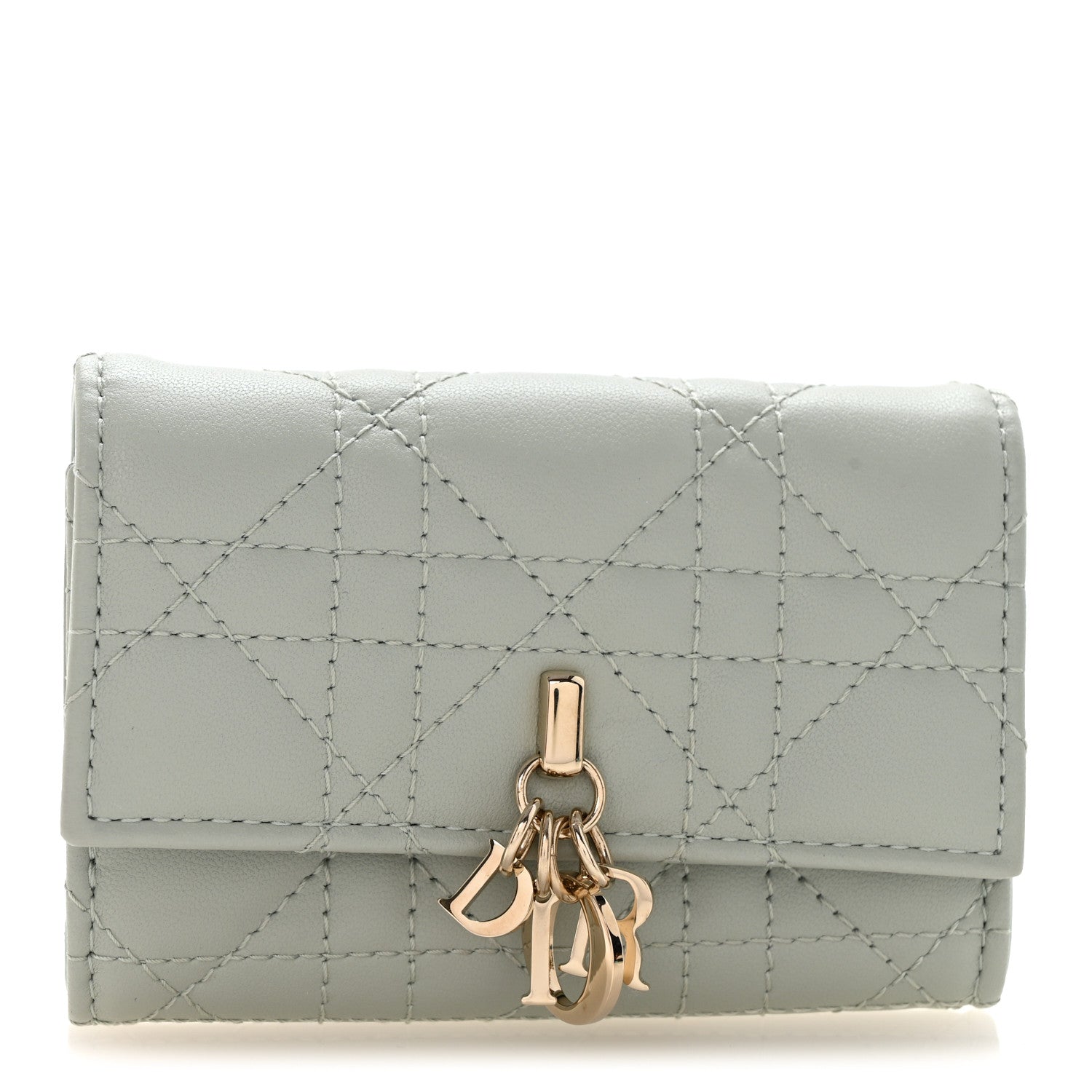 Christian Dior Lambskin Cannage Miss Dior Glycine Wallet Pistache 1 of 8
