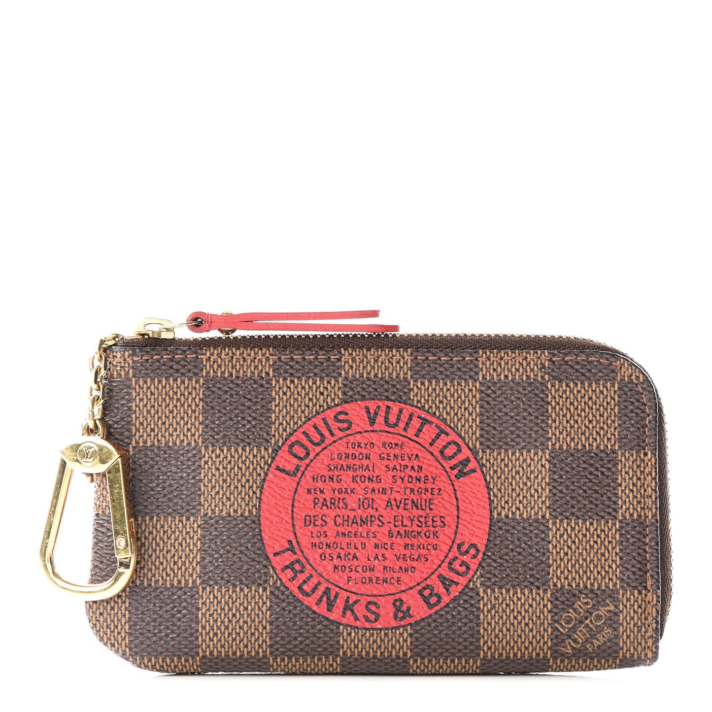 Damier Ebene Complice Trunks and Bags Key Pouch Red