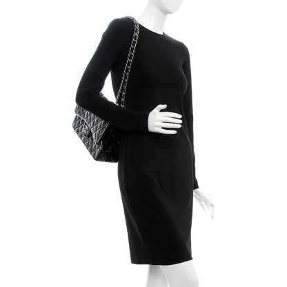 Chanel Patent Quilted Jumbo Double Flap Black 3 of 10