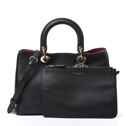 Christian Dior Bullcalf Medium Diorissimo Tote Black Rose Indien 11 of 11