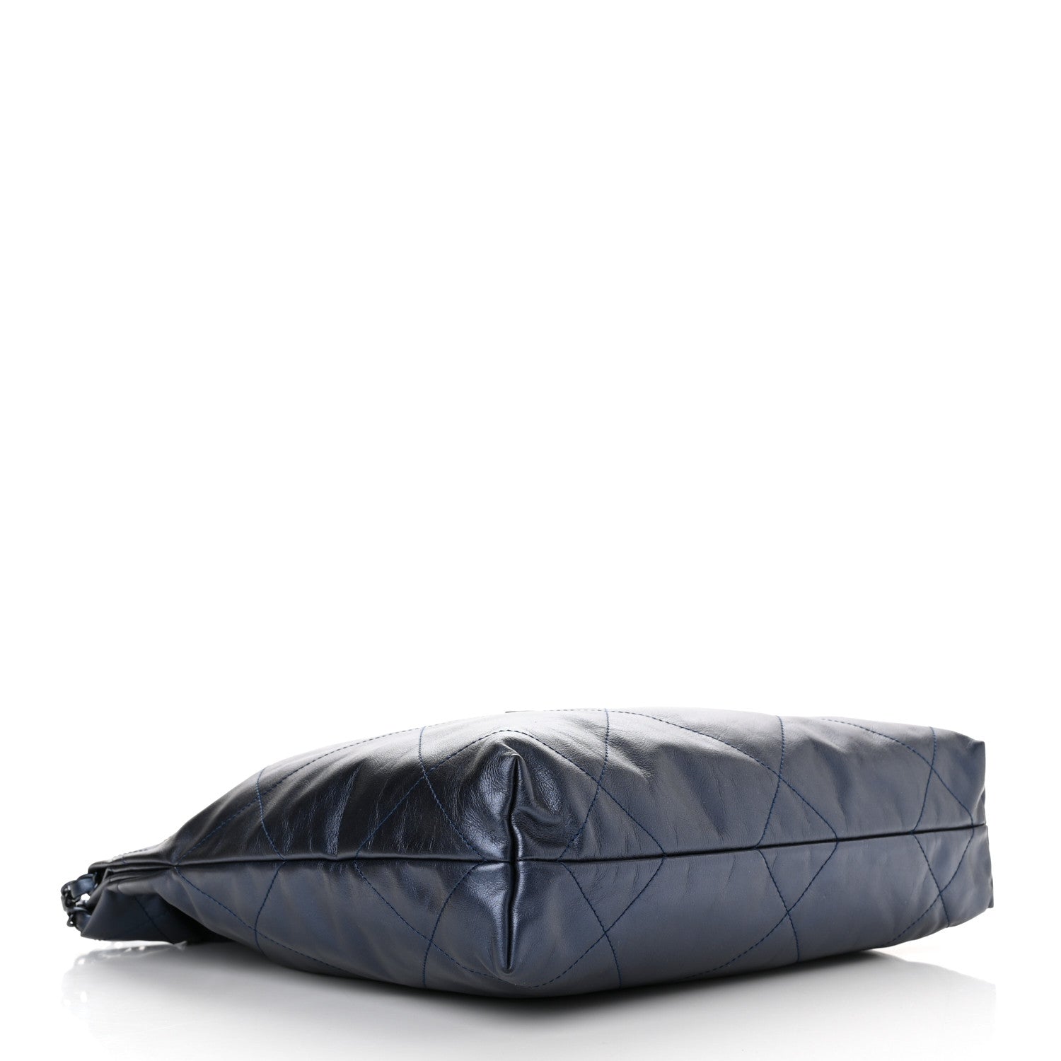 Chanel Metallic Calfskin Quilted Small Chanel 22 Navy Blue 1276578