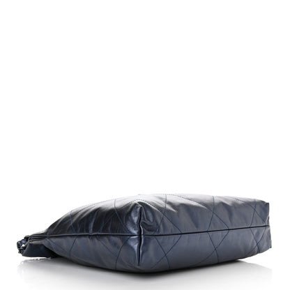 Chanel Metallic Calfskin Quilted Small Chanel 22 Navy Blue 5 of 12