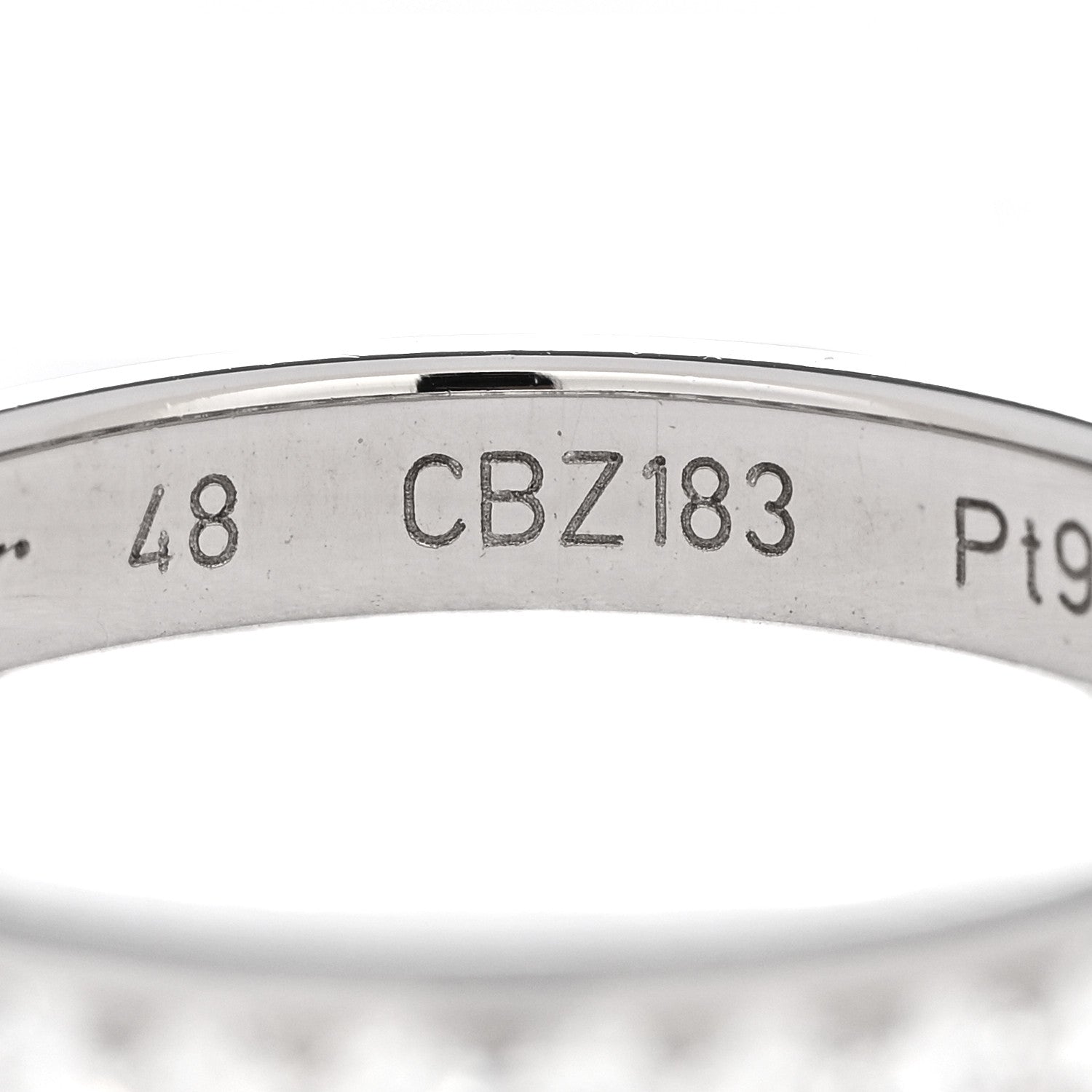 Cartier Platinum Diamond 1895 Wedding Band Ring 48 4.5 4 of 6