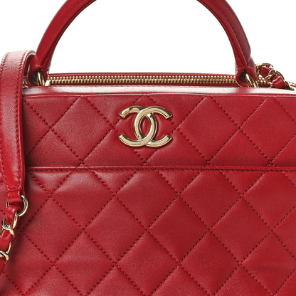 Chanel Lambskin Quilted Medium Trendy CC Bowling Bag Red 8 of 10