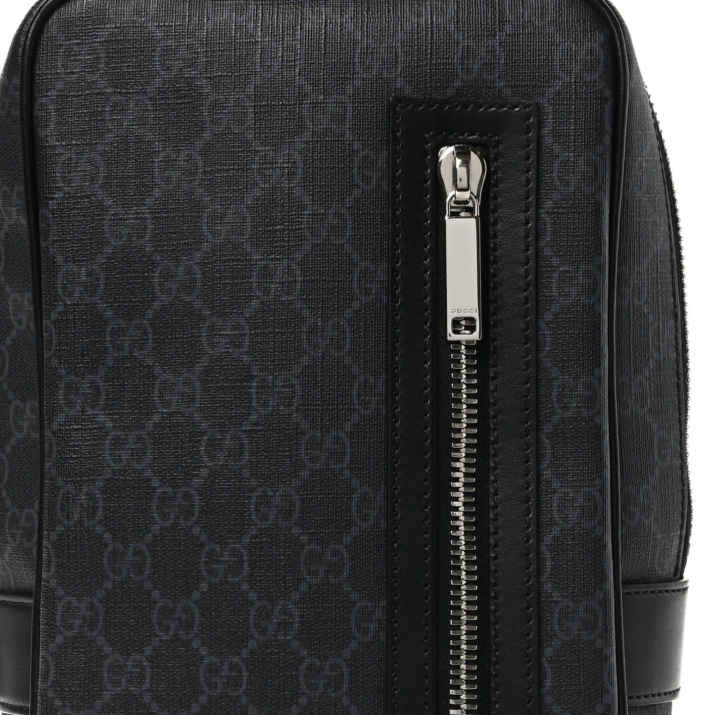 GG Supreme Monogram Web Small Sling Bag   Black Grey