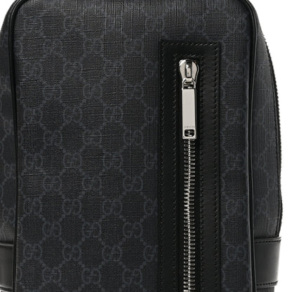 Gucci GG Supreme Monogram Web Small Sling Bag   Black Grey 8 of 10