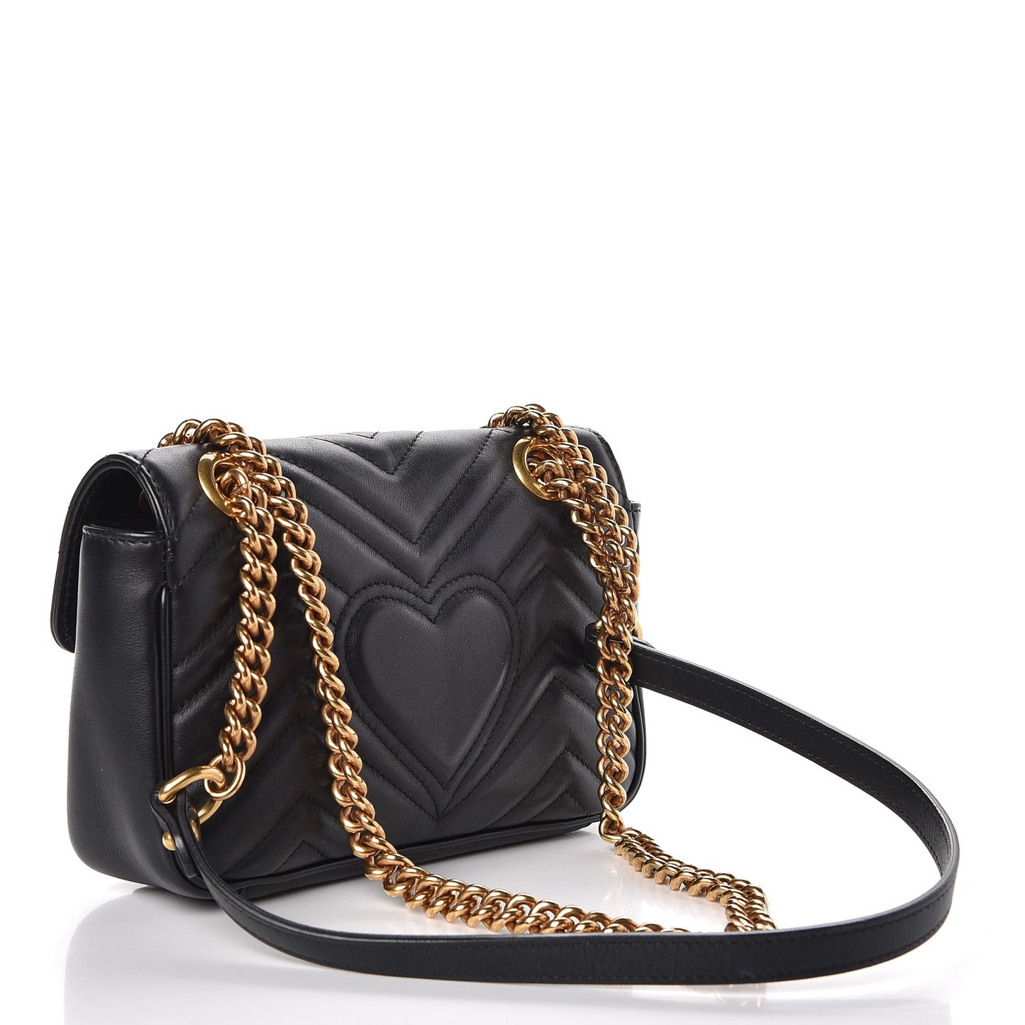 Calfskin Matelasse Mini GG Marmont Shoulder Bag Black