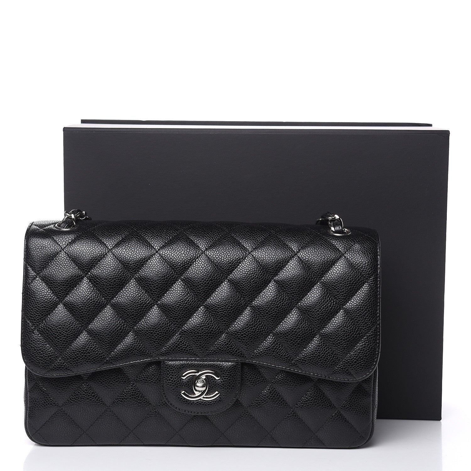 Chanel Caviar Quilted Jumbo Double Flap Black 10 of 14