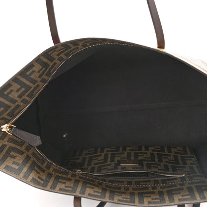 Fendi Zucca Spalmati Chalks Medium Roll Tote Tobacco Multicolor 5 of 10