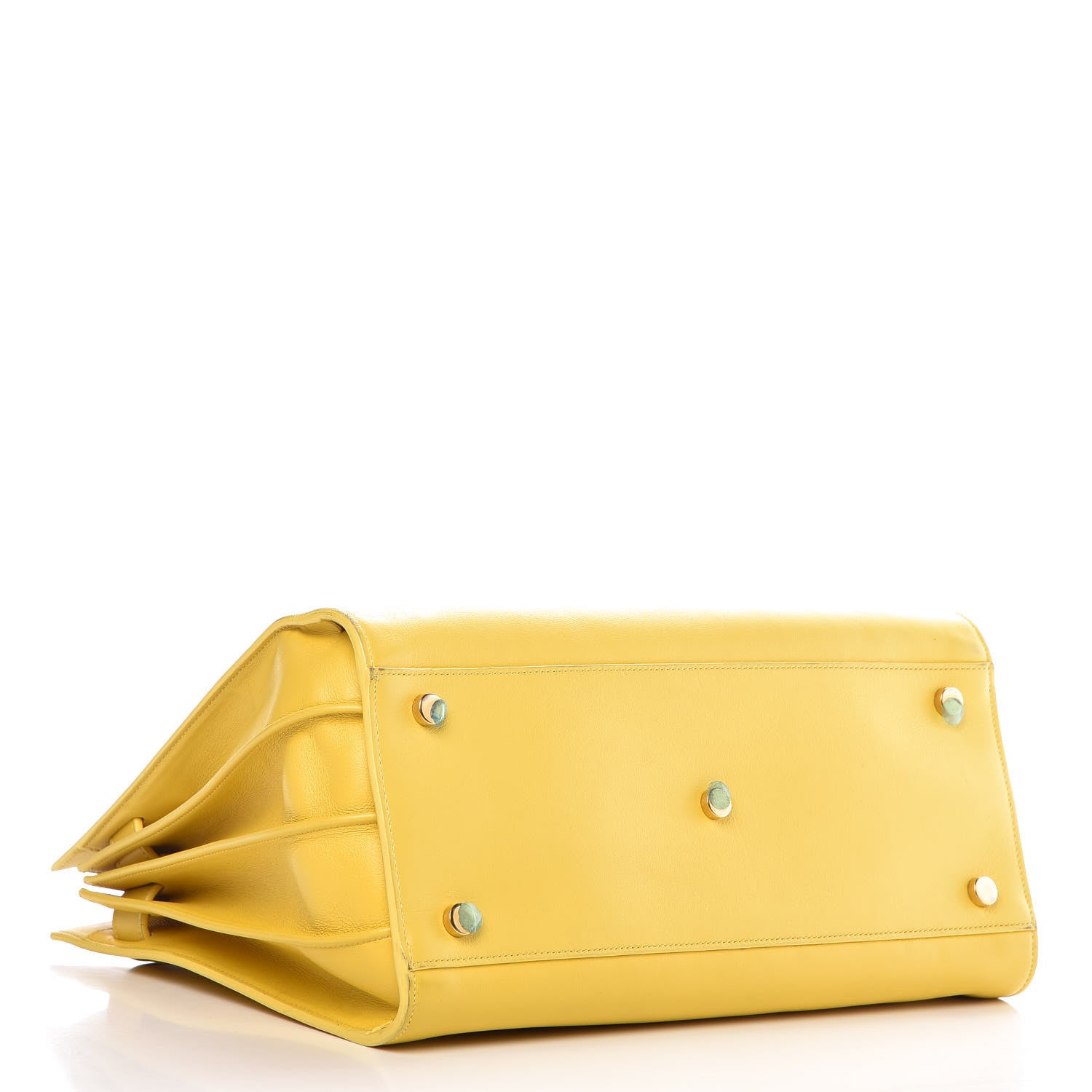 Saint Laurent Grained Calfskin Small Sac De Jour Yellow 4 of 20
