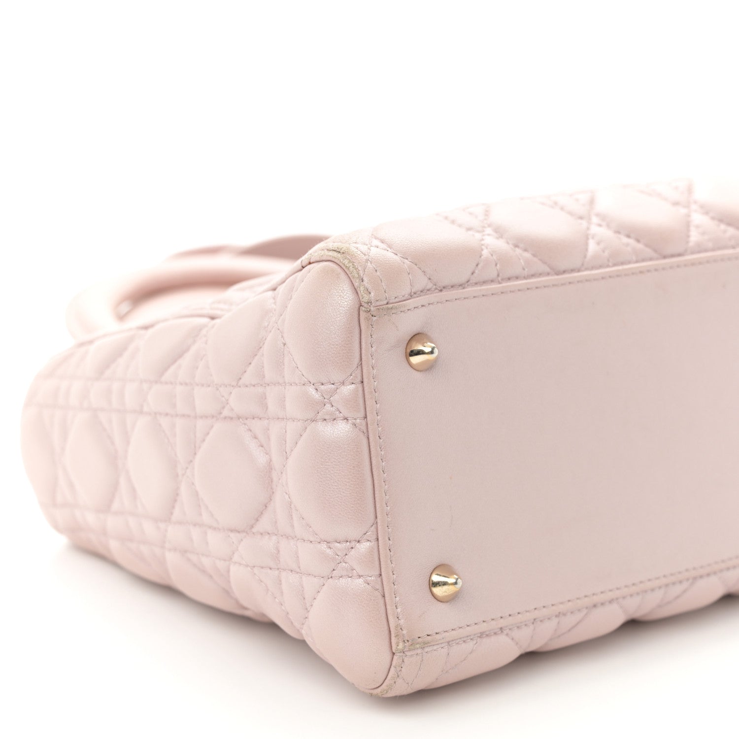 Christian Dior Metallic Lambskin Cannage Medium Lady Dior Lotus 9 of 13