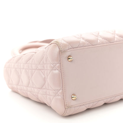 Christian Dior Metallic Lambskin Cannage Medium Lady Dior Lotus 9 of 13
